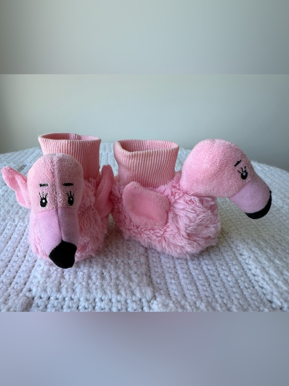 Baby Ganz Plush Flamingo Slippers